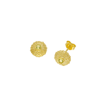 Feggeri-Ahinos-Peridot-Stud-Earrings-Green-Gemstone-Circle-Textured-Studs