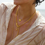 Feggeri-Ahinos-Topaz-Blue-Gemstone-Circle-Chunky-Pendant-Textured-Chain-Necklace-Gold-Vermeil