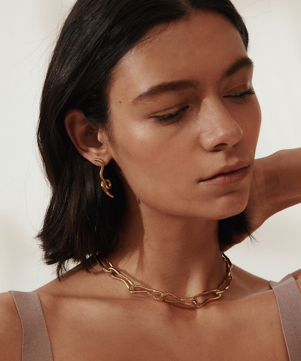 Carolina-de-Barros-Alga-18ct-Gold-Plated-Sterling-Silver-Twist-Drop-Stud-Statement-Earrings