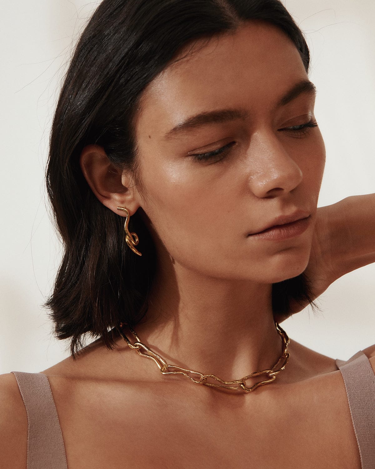 Carolina-de-Barros-Alga-18ct-Gold-Plated-Sterling-Silver-Twist-Drop-Stud-Statement-Earrings