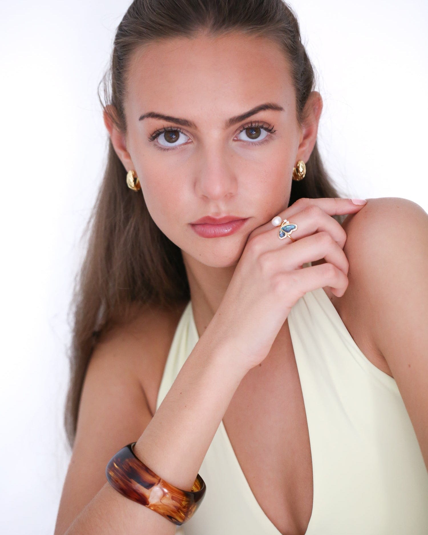 Amber Drift Bangle - Golden