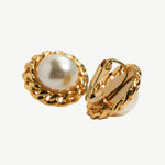 Arabella Pearl Clip On Studs - Golden