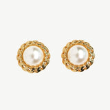 Arabella Pearl Clip On Studs - Golden