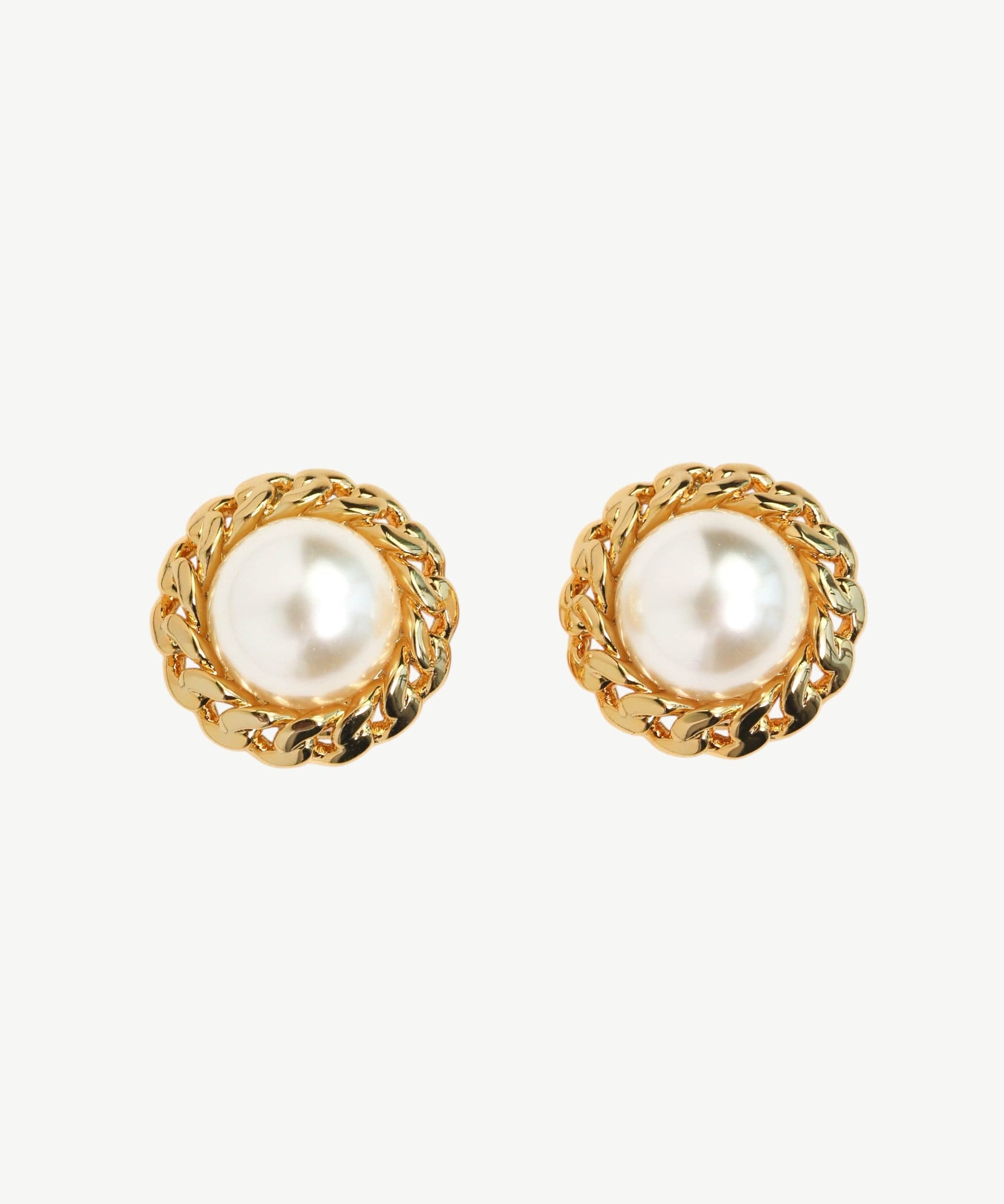 Arabella Pearl Clip On Studs - Golden