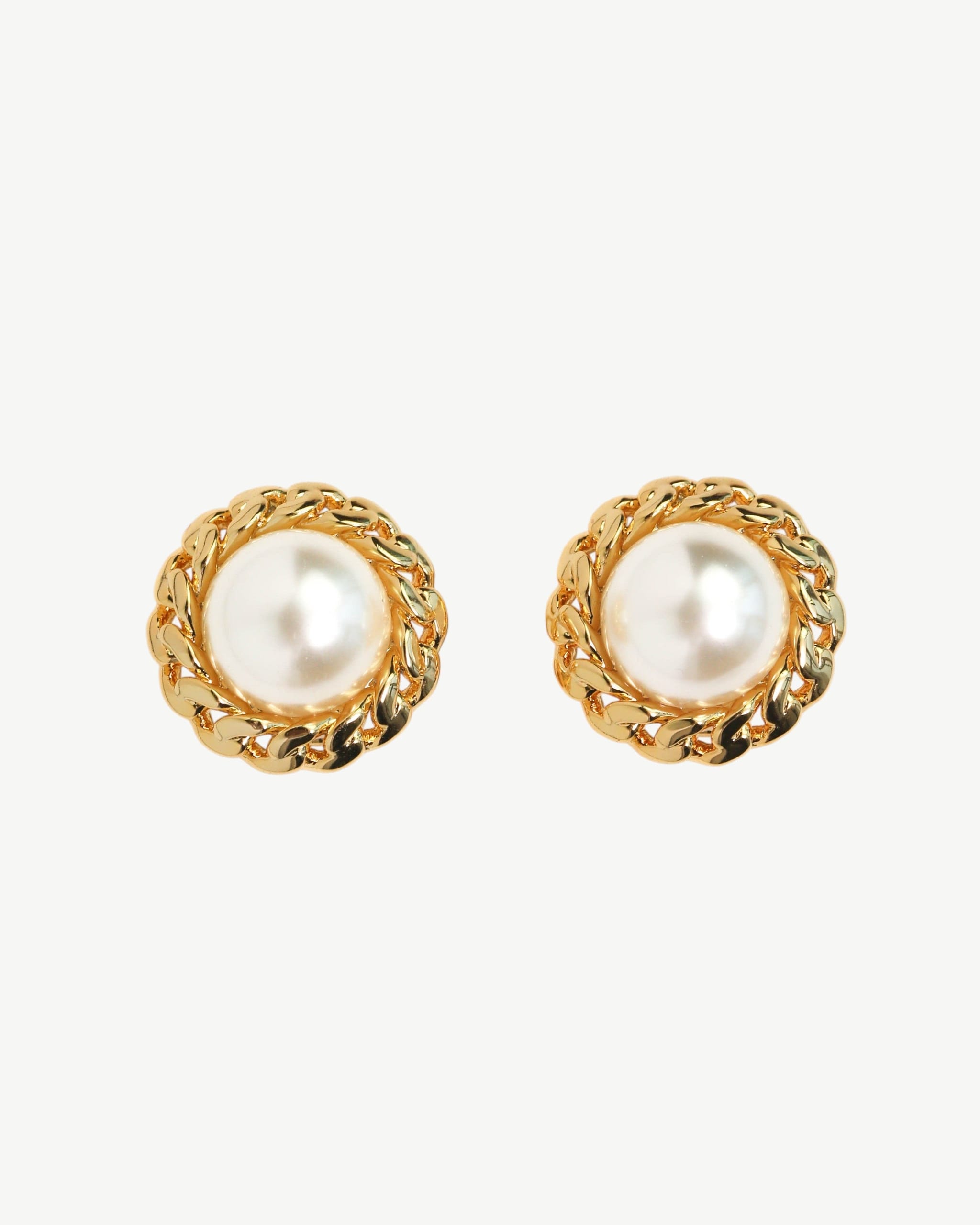 Arabella Pearl Clip On Studs - Golden