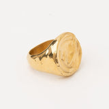 Carolina-De-Barros-AREIA-ROUND-Sterling-Silver-18ct-Gold-Plated-SIGNET-RING
