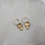 Milly-Maunder-Arma-Textured-Shield-Pendant-Huggies-Drop-Hoop-Earrings-Hoops-Gold-Plated-18ct-Stacking 