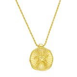 Feggeri-Astra-Round-Disc-Starfish-Star-Emblem-Pendant-Coin-Necklace-Gold-Vermeil