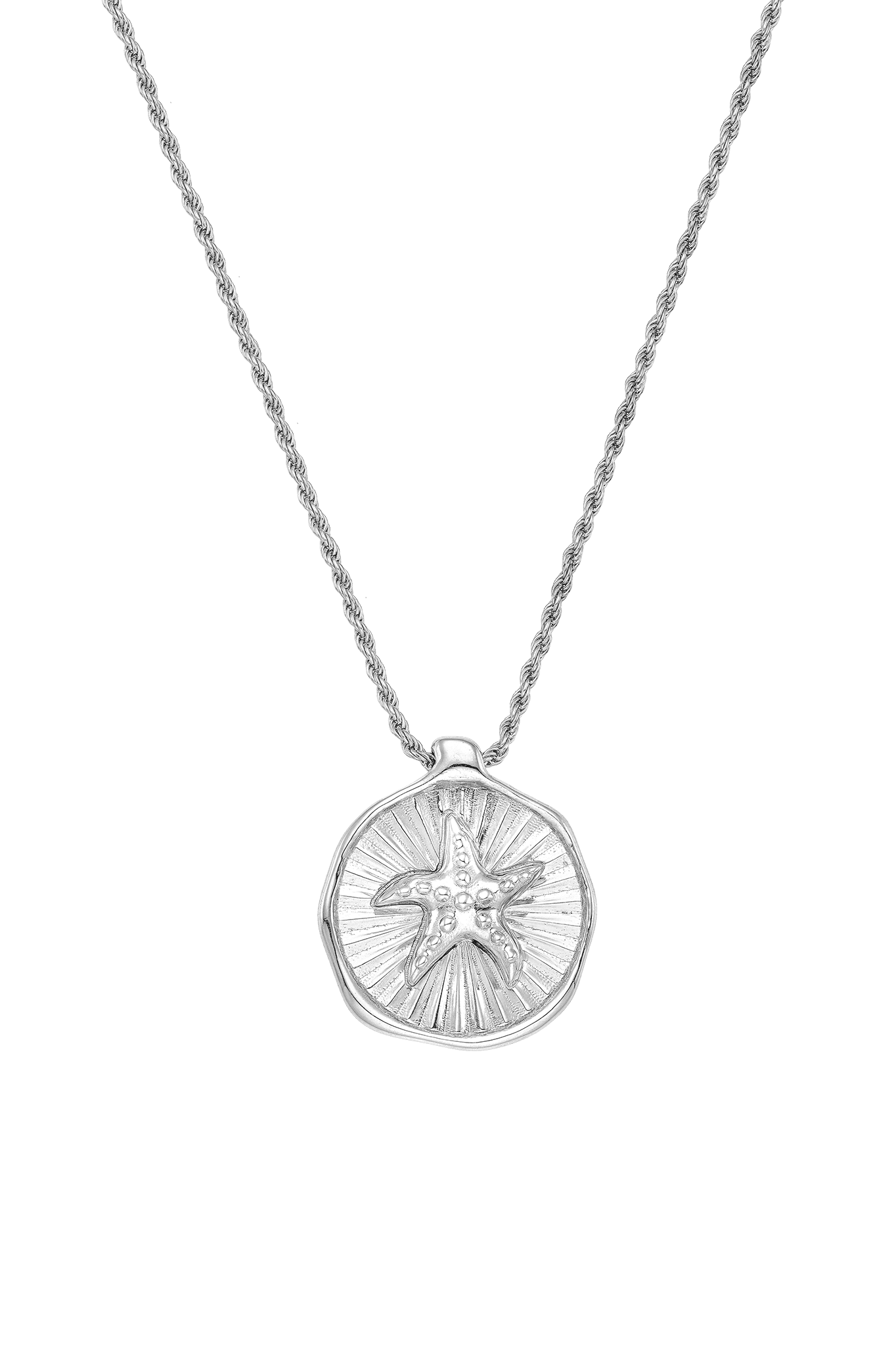 Feggeri-Starfish-Textured-Circle-Star-Chunky-Pendant-Astra-Necklace-Sterling-Silver-Chain