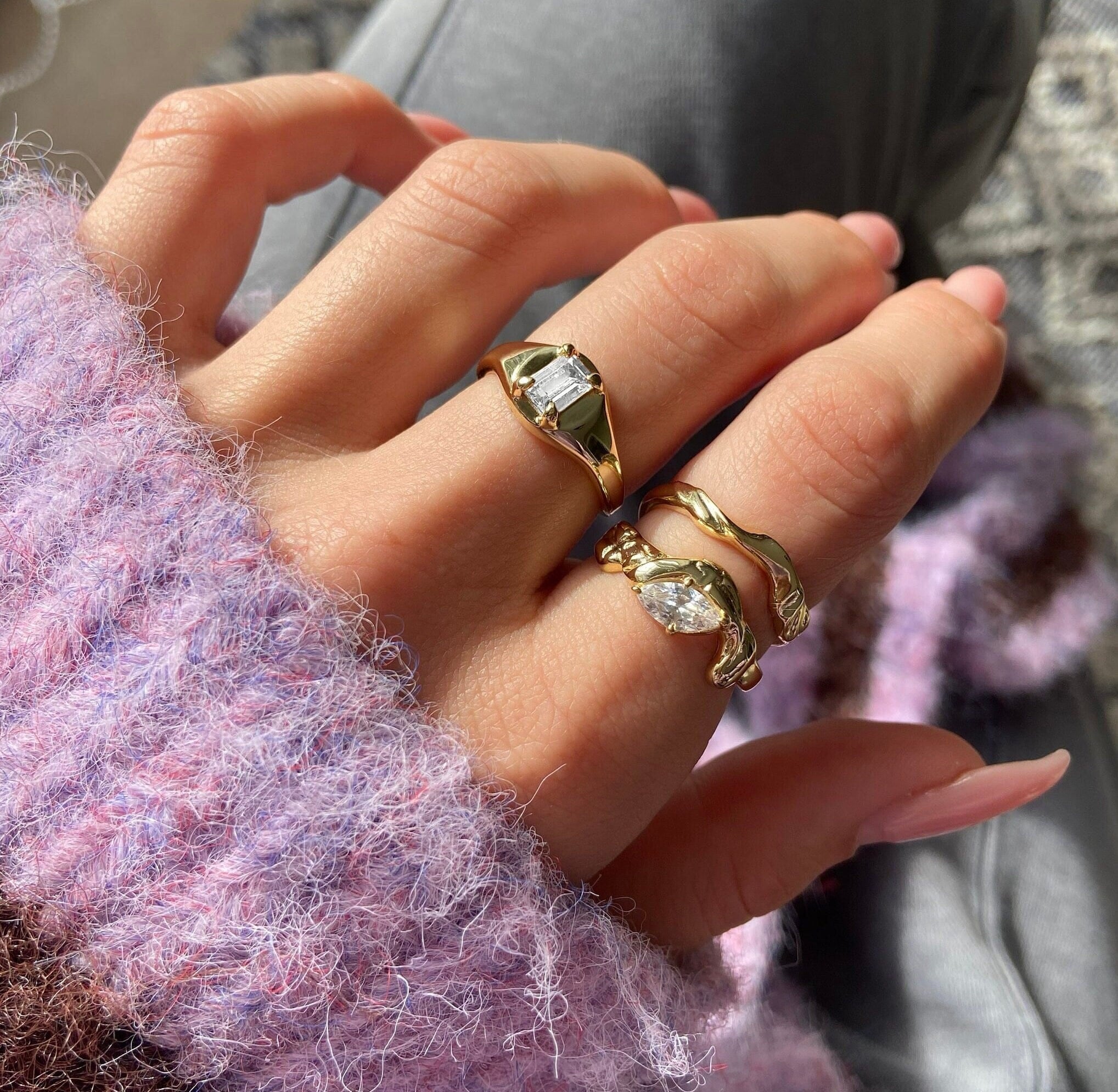 Junk-Jewels-Aubrey-Gold-Vermeil-Sterling-Silver-Cubic-Zirconia-Diamond-Stacking-Solitaire-Signet-Chunky-Ring-Gold-Silver