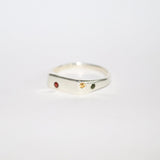 Blume-Jewellery-Autumn-Scattered-Signet-Ring-Sterl;ing Silver-Garnet-Citrine-Green-Tourmaline-gemstone-pinky-cool-handmade-uk-jewellery-colourful