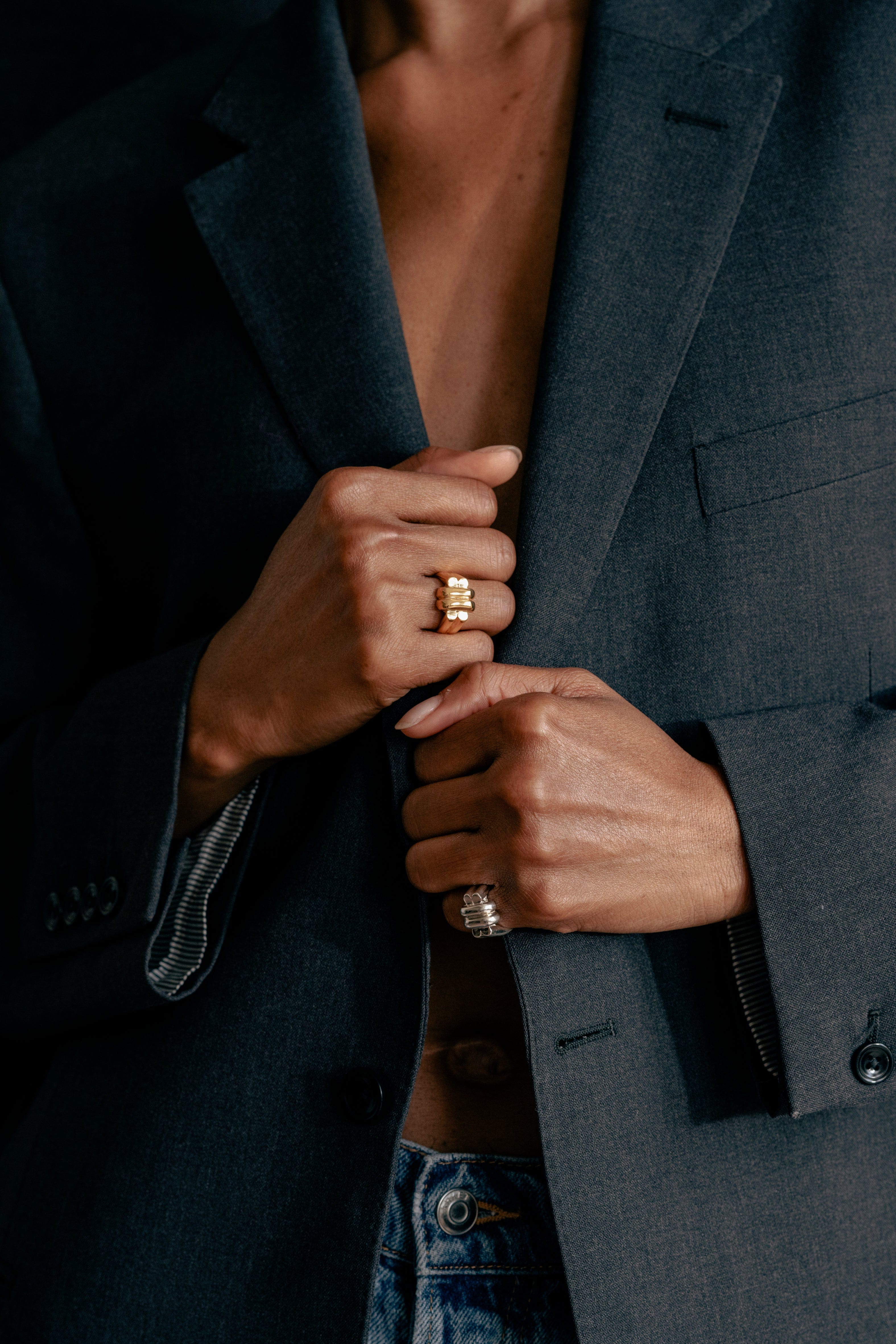 Ruddock-Brando-Chunky-Sculptural-Statement-Ring-Sterling-Silver-Cocktail-Gold-Plated-18ct