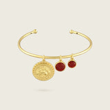 the-capricorn-zodiac-bracelet-Kensho-Heirlooms-18ct-gold-vermeil-statement-cool-jewellery-vintage-antique-coin-charm-personal-star-sign-gift-everyday-meaningful-winter-sun-boho-uk-jewellery-brand-curated-at-golden-red-garnet-stoneBracelets-Kensho Heirlooms-GOLDEN-ShopGolden.co-Demifine-Jewellery-Destination-Contemporary-Curated-UK-Brands