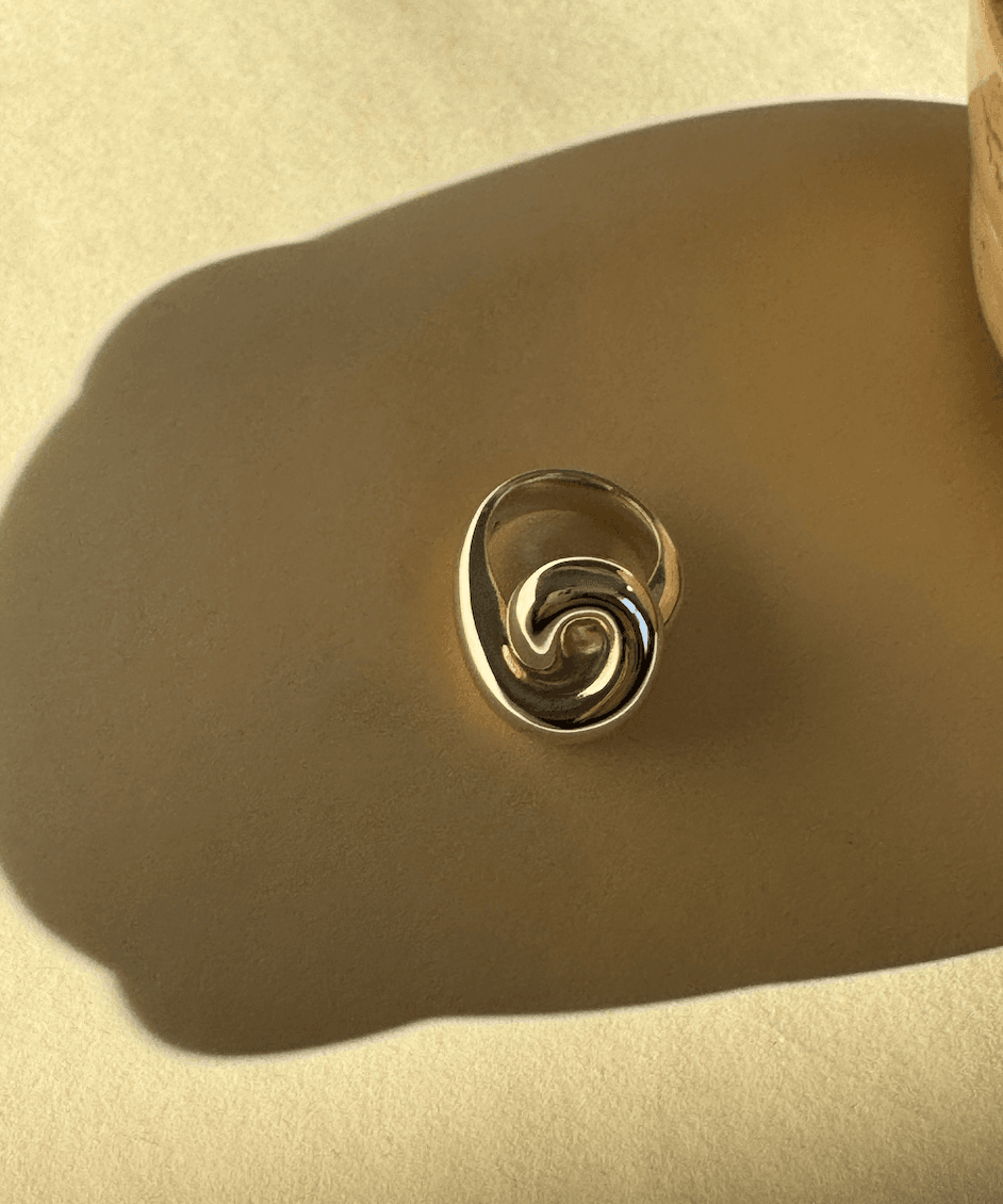 Ruddock-Celia-Swirl-Ring-Bold-Statement-Oversized-Chunky-Statement-Swirl-Spiral-Ring-Gold-Plated-18ct-Silver-Boho-Fluid-Ring-Stack-Cool-Curated-Jewellery-Contemporary-DemiFine-Golden