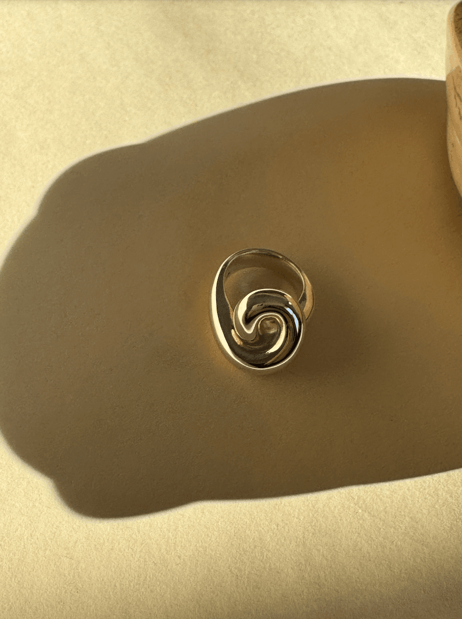 Ruddock-Celia-Swirl-Ring-Bold-Statement-Oversized-Chunky-Statement-Swirl-Spiral-Ring-Gold-Plated-18ct-Silver-Boho-Fluid-Ring-Stack-Cool-Curated-Jewellery-Contemporary-DemiFine-Golden