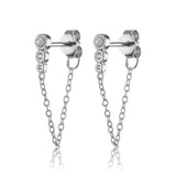 Scream-Pretty-Hannah-Martin-Chain-Pearl-Diamond-Curbic-Zirconia-chainged-stud-earrings-Demifine-Contemporary-ear-stacking-stack-cool-jewellery-uk-statement-party-season-earrings