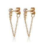 Scream-Pretty-Hannah-Martin-Chain-Pearl-Diamond-Curbic-Zirconia-chainged-stud-earrings-Demifine-Contemporary-ear-stacking-stack-cool-jewellery-uk