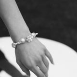 Mini Baroque White Keshi Pearl Flower Bracelet №55