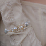 Mini Baroque White Keshi Pearl Flower Bracelet №55