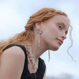 Snowflake Keshi Pearls Flower Dangle Earrings №34