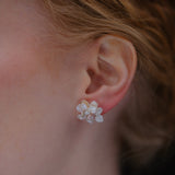 Petite Keshi Pearls Clustered Flower Stud Earrings №33