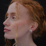 Petite Keshi Pearls Clustered Flower Stud Earrings №33