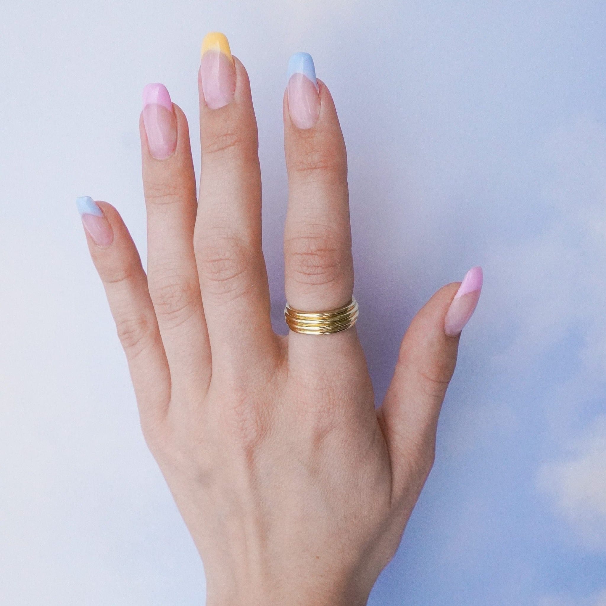 Junk-Jewels-Cigar-Band-Minimal-Ribbed-Layered-Chunky-Statement-Ring-Gold-Silver