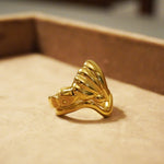 Tilly-Sudsbury-Clam-Shell-Ring-Chunky-Jewellery-Statement-Rings-Unique-Sterling-Silver-Gold-Vermeil-Coastal-Mediterrean-Cocktail-Holiday-Jewellery-Wavey-Stacker-Stacking-Ring-Gold-Solid