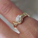 Junk-Jewels-Molten-Textured-14-Carat-Gold-Vermeil-Cubic-Zirconia-Diamond-Sterling-Silver-Stacking-Band-Ring-Solitaire-Unique