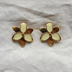 Squeeze-London-Oversized-Statement-Flower-Cocktail-Twins-Earrings-Cream-Enamel-Gold-Vermeil