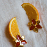 Squeeze-London-Cocktail-Twins-Oversized-Statement-Flower-Earrings-Red-Ruby-Gold-vermeil