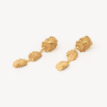 Carolina-De-Barros-statement-CONCHA-EARRINGS-Shell-Triple-Drop-Beach-Summer-Holiday-Jewellery-Textured-Seashell-organic-forms-demifine-gold-plater-sterling-silver