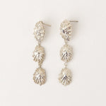 Carolina-De-Barros-statement-CONCHA-EARRINGS-Shell-Triple-Drop-Beach-Summer-Holiday-Jewellery-Textured-Seashell-organic-forms-demifine-gold-plater-sterling-silver