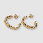 Milly-Maunder-Cova-mini-Pebble-Circle-Medium-Hoops-Wavey-wavy-Irregular-Rustic-18ct-Gold-Plated-Earrings-Hoop