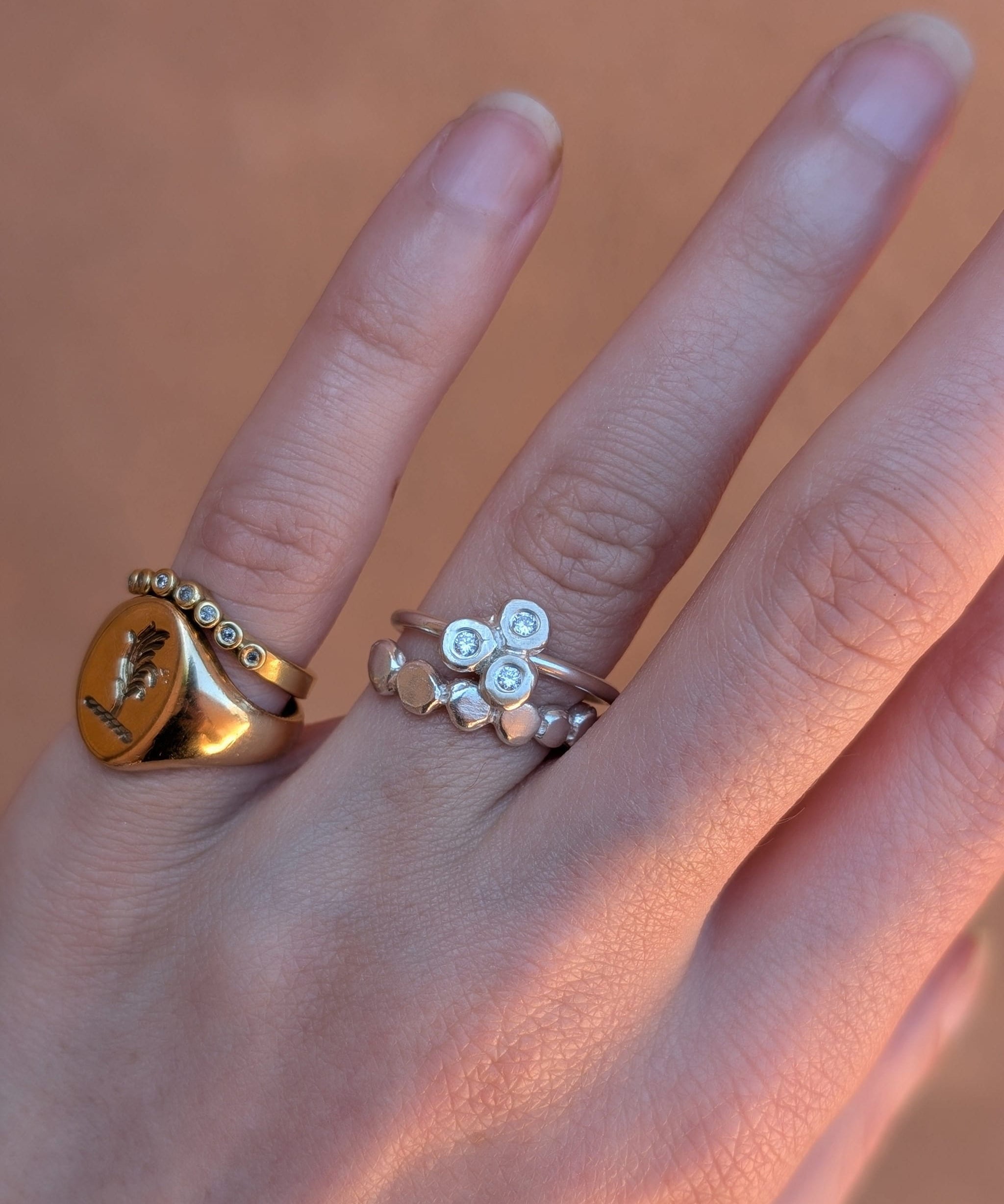 Milly-Maunder-Cova-Pebble-Bubble-Band-Stacking-Circle-Disc-Ring-Sterling-Silver-Vintage-Organic-Rustic