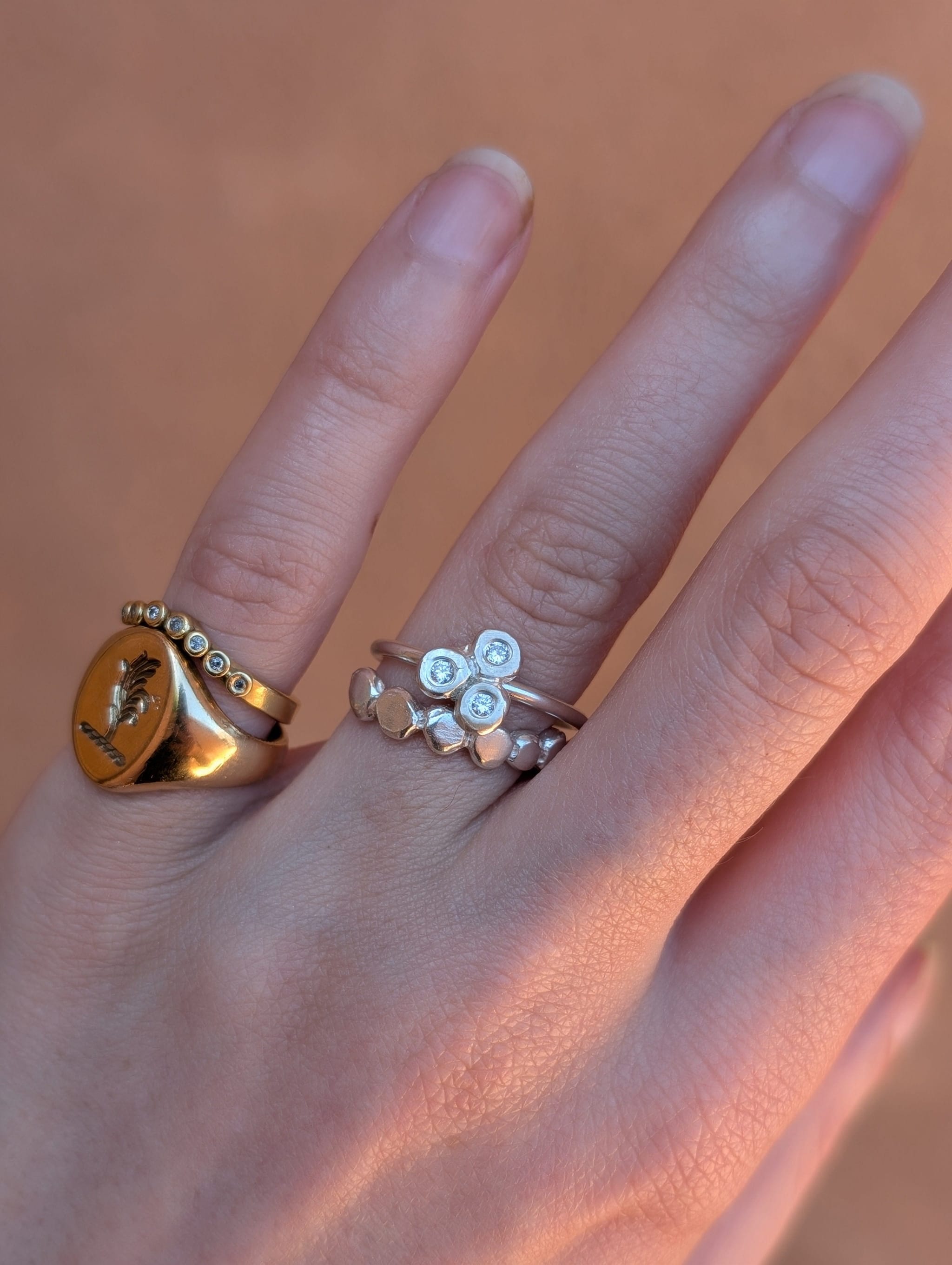 Milly-Maunder-Cova-Pebble-Bubble-Band-Stacking-Circle-Disc-Ring-Sterling-Silver-Vintage-Organic-Rustic