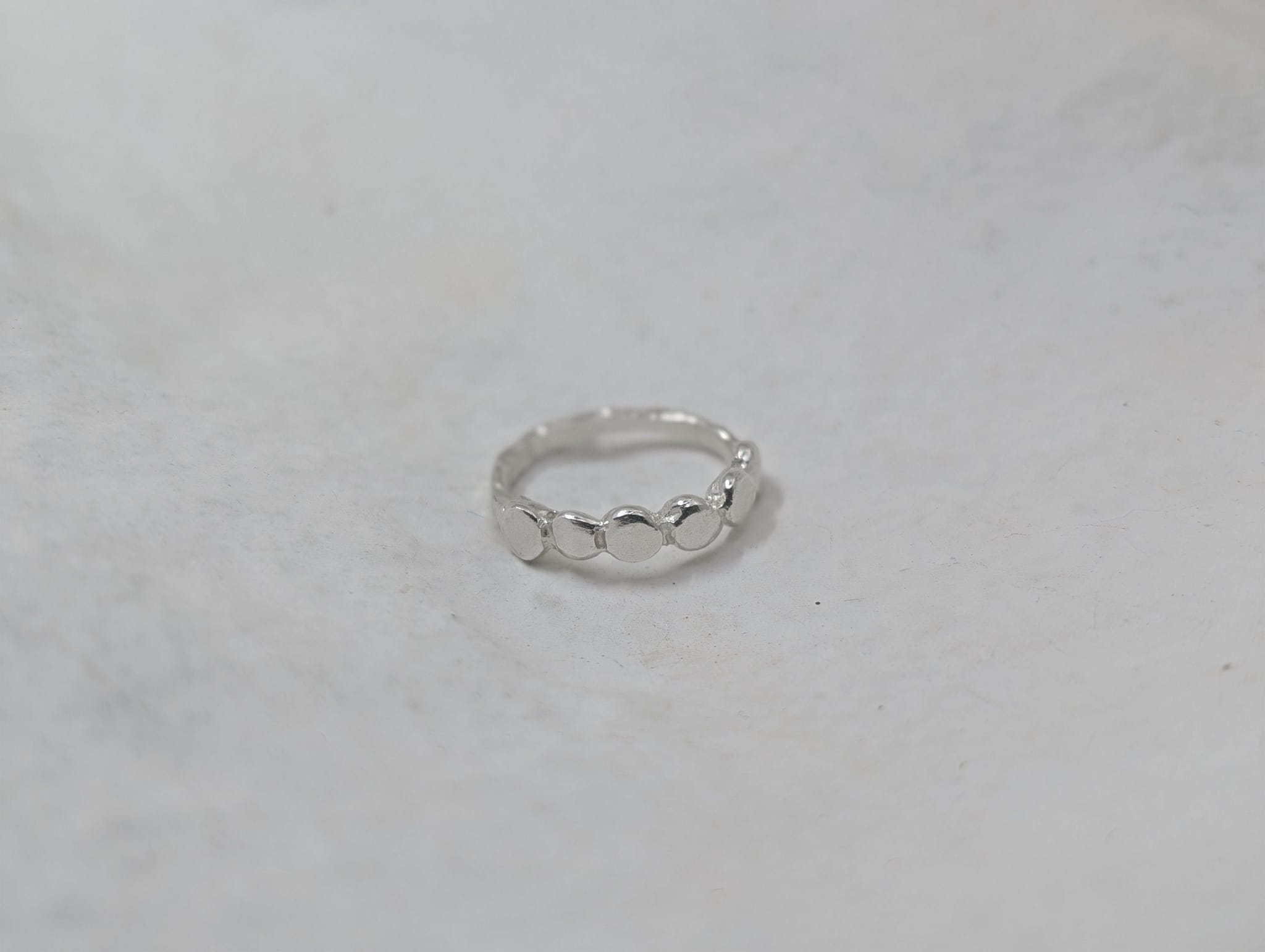 Milly-Maunder-Cova-Pebble-Bubble-Band-Stacking-Circle-Disc-Ring-Sterling-Silver-Vintage-Organic-Rustic