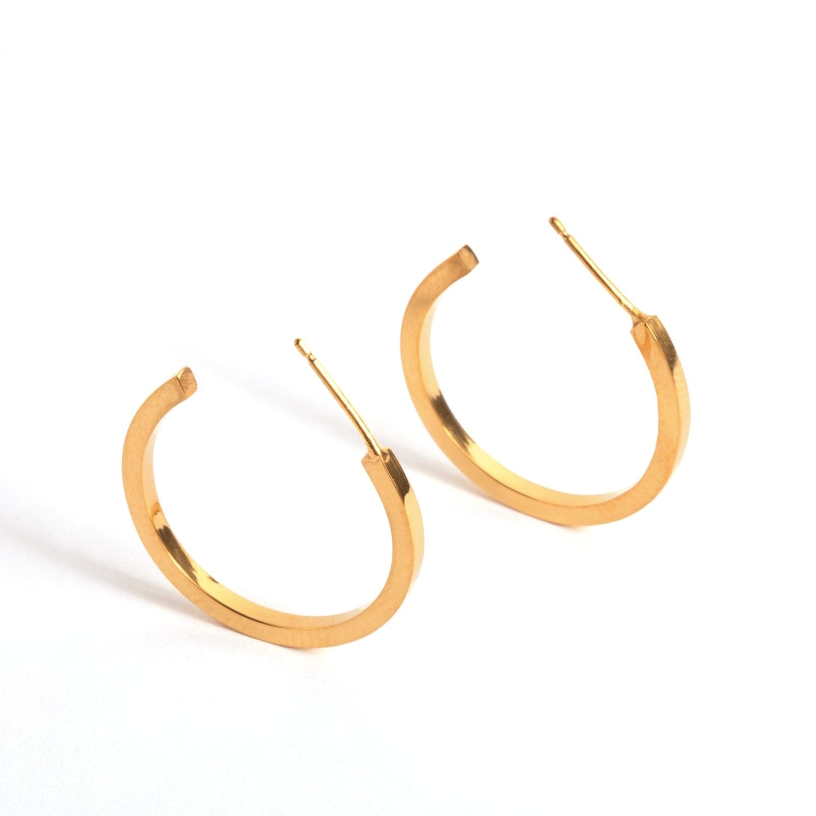 Uniform-Jewellery-Crux-Gold-Vermeil-Chunky-Oversized-Sleek-Statement-Square-Midi-Hoops-Hoop-Earrings