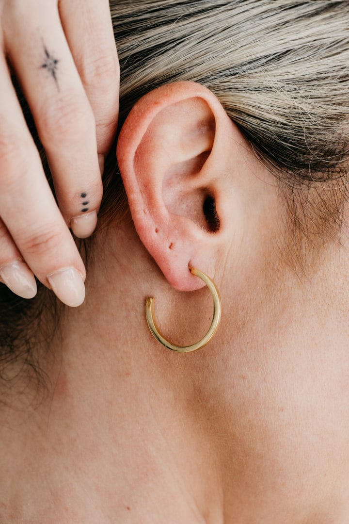 Crux Gold Midi Maxi Hoops - Golden