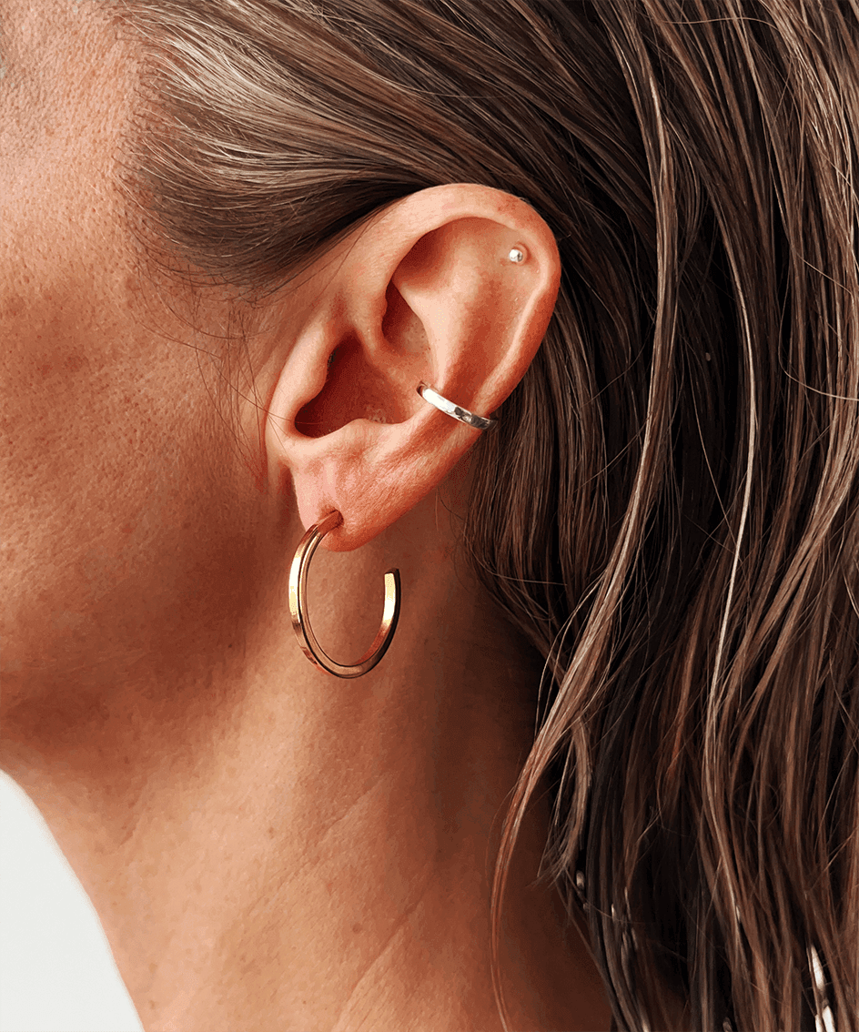 Crux Gold Midi Maxi Hoops - Golden