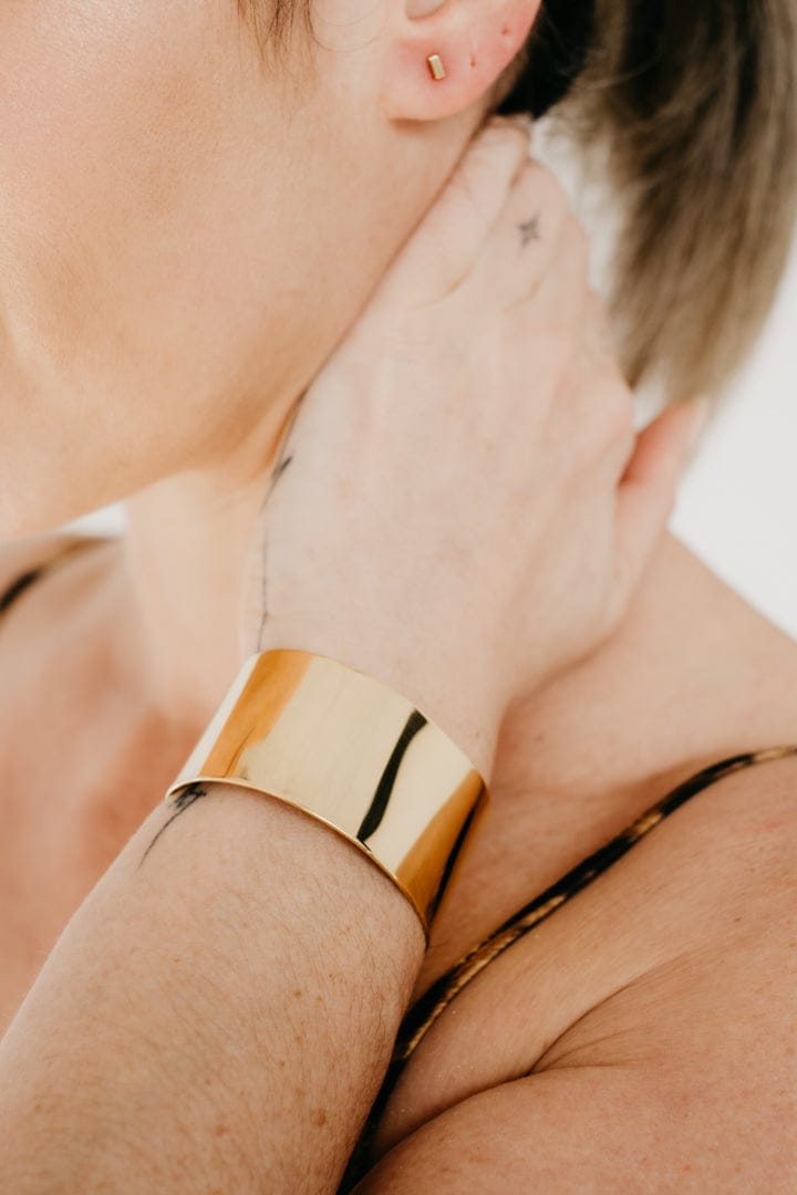 Uniform-Jewellery-Crux-Gold-Vermeil-Sleek-Chunky-Statement-Oversized-Wrist-Cuff-Bracelet-Bangle