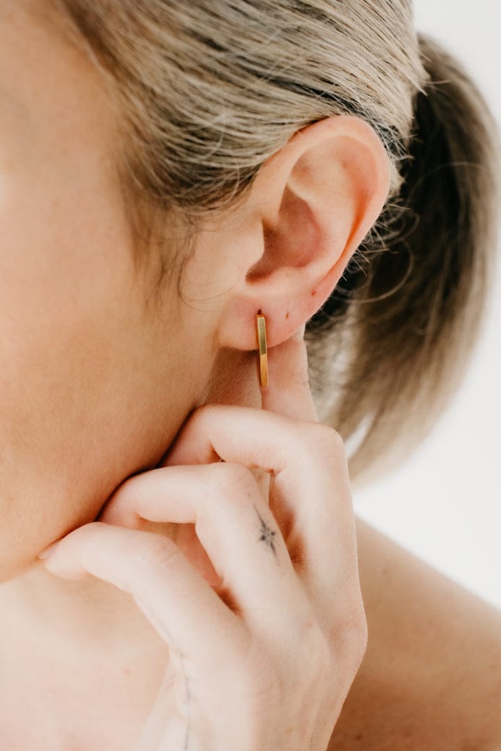 Uniform-Jewellery-Crux-Gold-Vermeil-Mini-Bar-Rectangle-Drop-Stud-Earrings-Minimal-Sleek