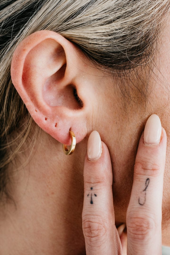 Crux Mini Gold Hoops - Golden