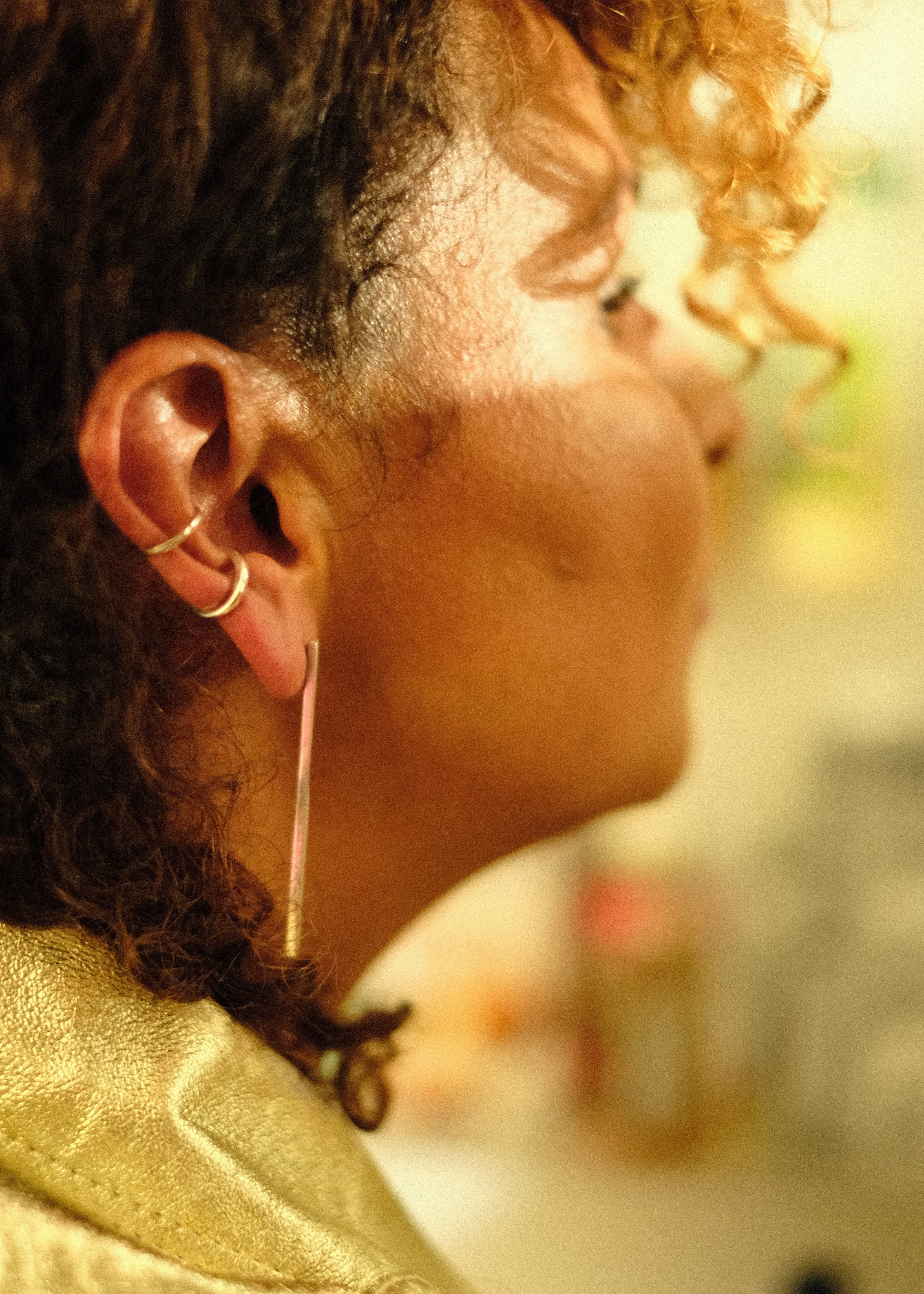 Uniform-Jewellery-Crux-Sterling-Silver-Maxi-Drop-Stud-Stick-Bar-Earrings