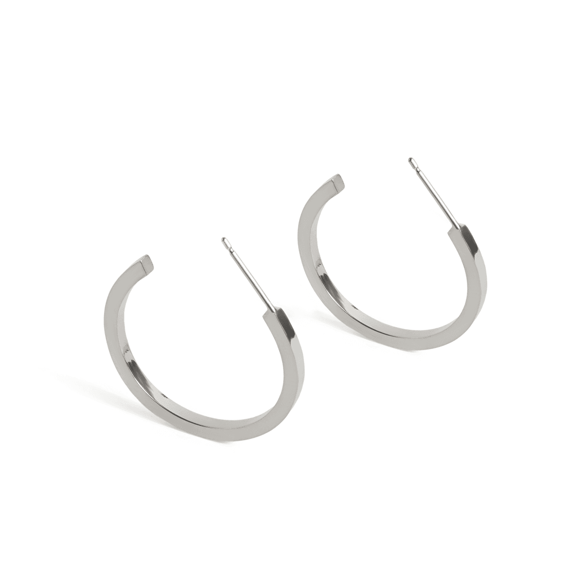 Uniform-Jewellery-Crux-Sterling-Silver-Midi-Hoops-Hoop-Earrings-Statement-Medium-Chunky-Square-Minimal-Sleek