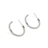 Uniform-Jewellery-Crux-Sterling-Silver-Midi-Hoops-Hoop-Earrings-Statement-Medium-Chunky-Square-Minimal-Sleek
