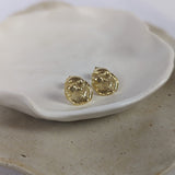 Milly-Maunder-Dara-Studs-Earrings-Stud-18ct-Gold-Plated-Small-Statement-Disc-Coin-Textured-Organic-Molten