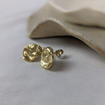 Milly-Maunder-Dara-Studs-Earrings-Stud-18ct-Gold-Plated-Small-Statement-Disc-Coin-Textured-Organic-Molten