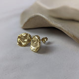 Milly-Maunder-Dara-Studs-Earrings-Stud-18ct-Gold-Plated-Small-Statement-Disc-Coin-Textured-Organic-Molten
