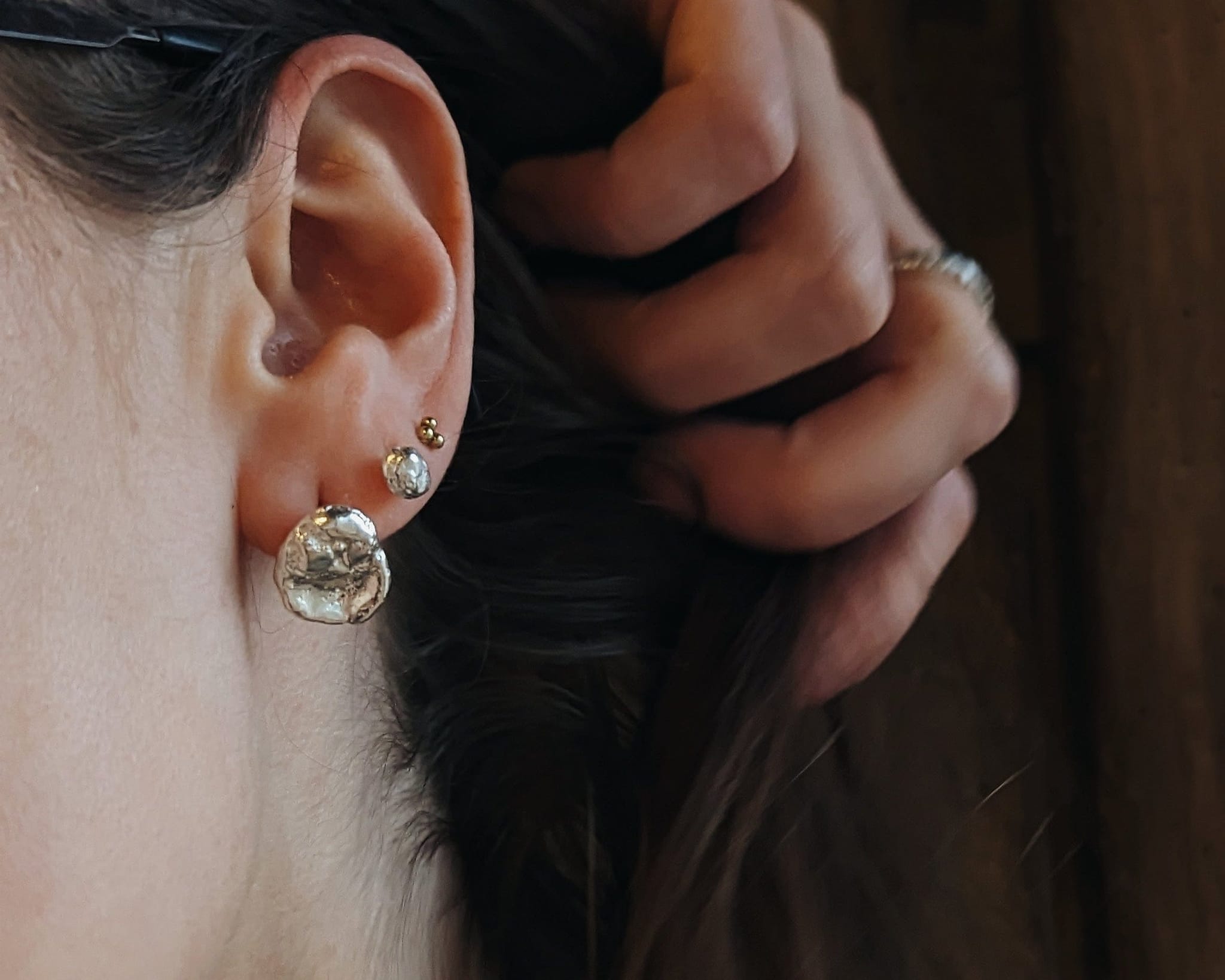 Milly-Maunder-Dara-Studs-Organic-Rustic-Textured-Antique-Vintage-Oval-Stud-Earrings-Sterling-Silver